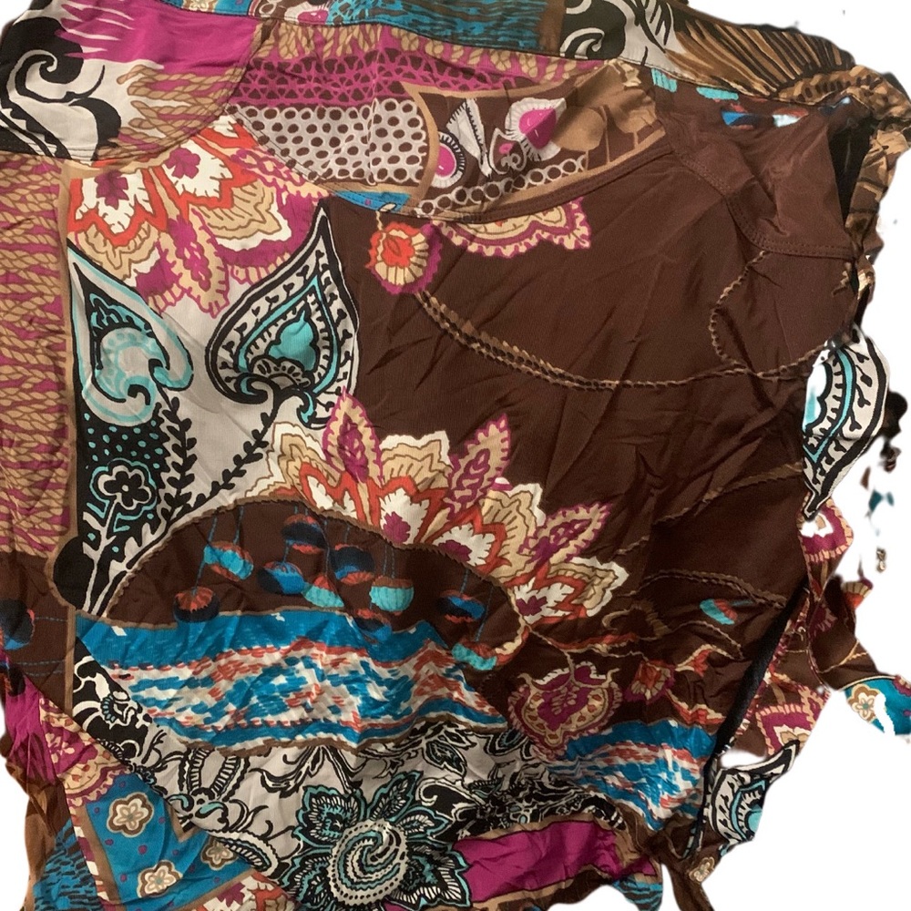 100% silk Blumarine side ties midi knee-length paisley skirt floral print nwot - Picture 4 of 4